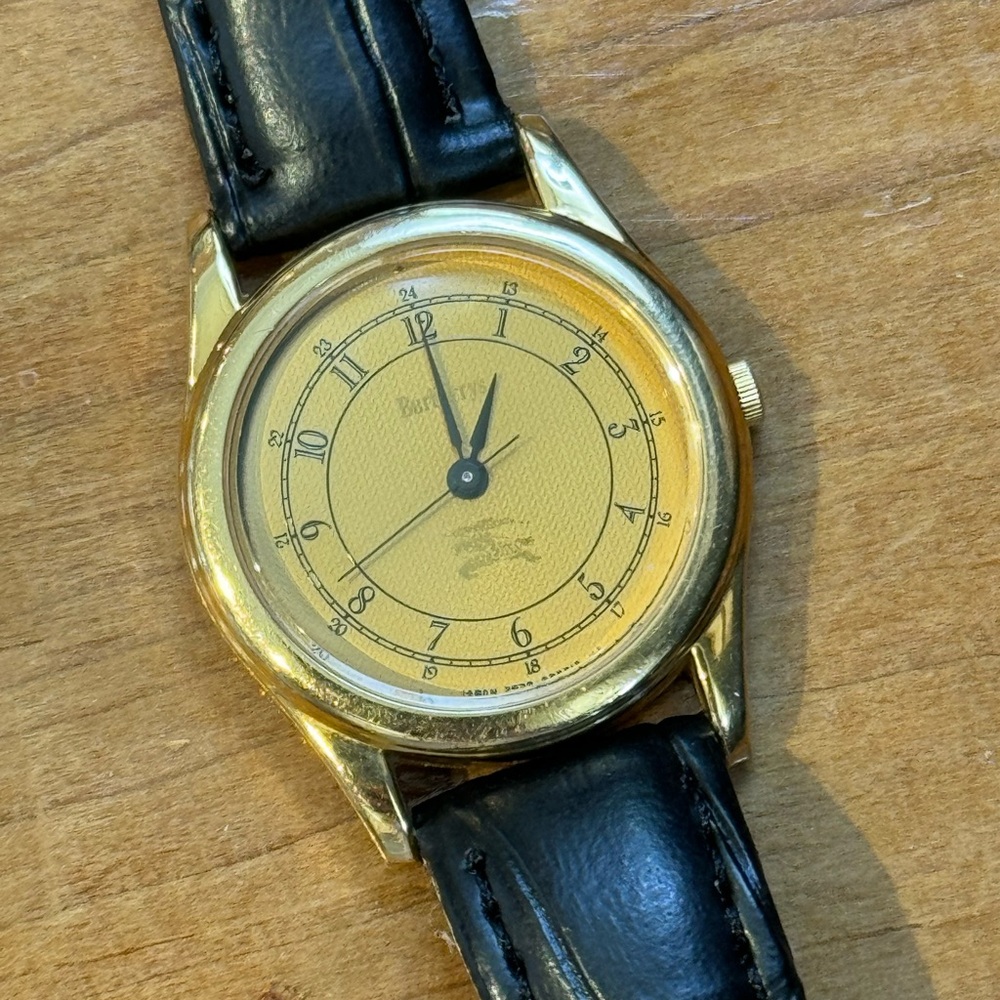 Burberry Watch With Black Croc Leather Strap